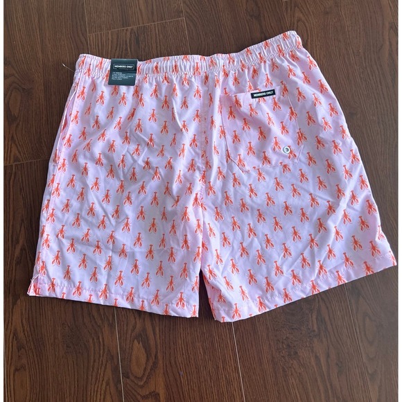 Members Only Lobster Swim Shorts 4-Way Stretch Quick Dry Pink Size L - Picture 8 of 9